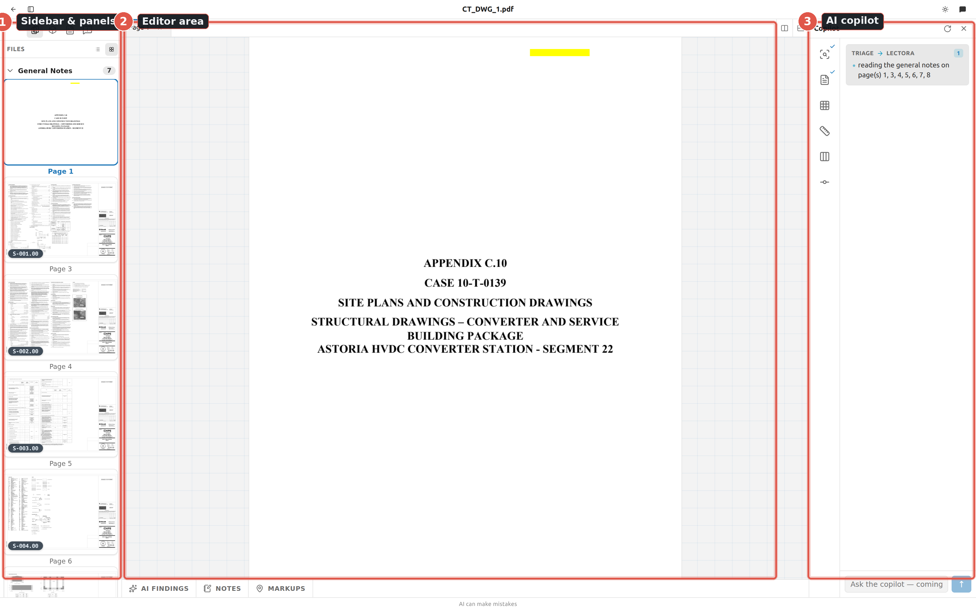 The Fablnx workspace: top bar, sidebar, editor tabs and copilot
