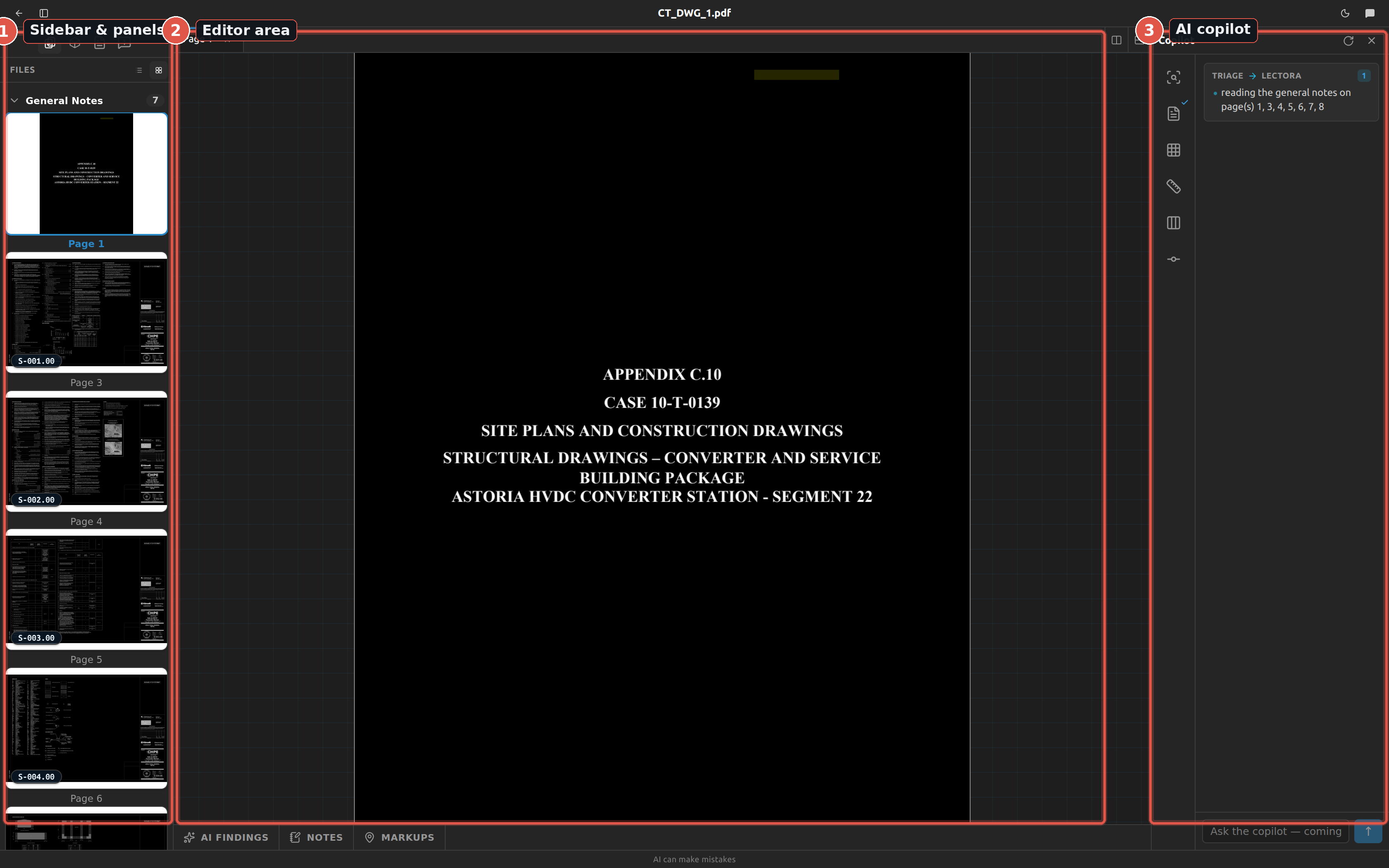 The Fablnx workspace: top bar, sidebar, editor tabs and copilot